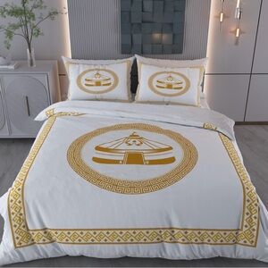 Luxury Gold and White Bedding Set